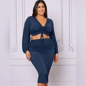 Elegant Navy Blue Women's Skirt